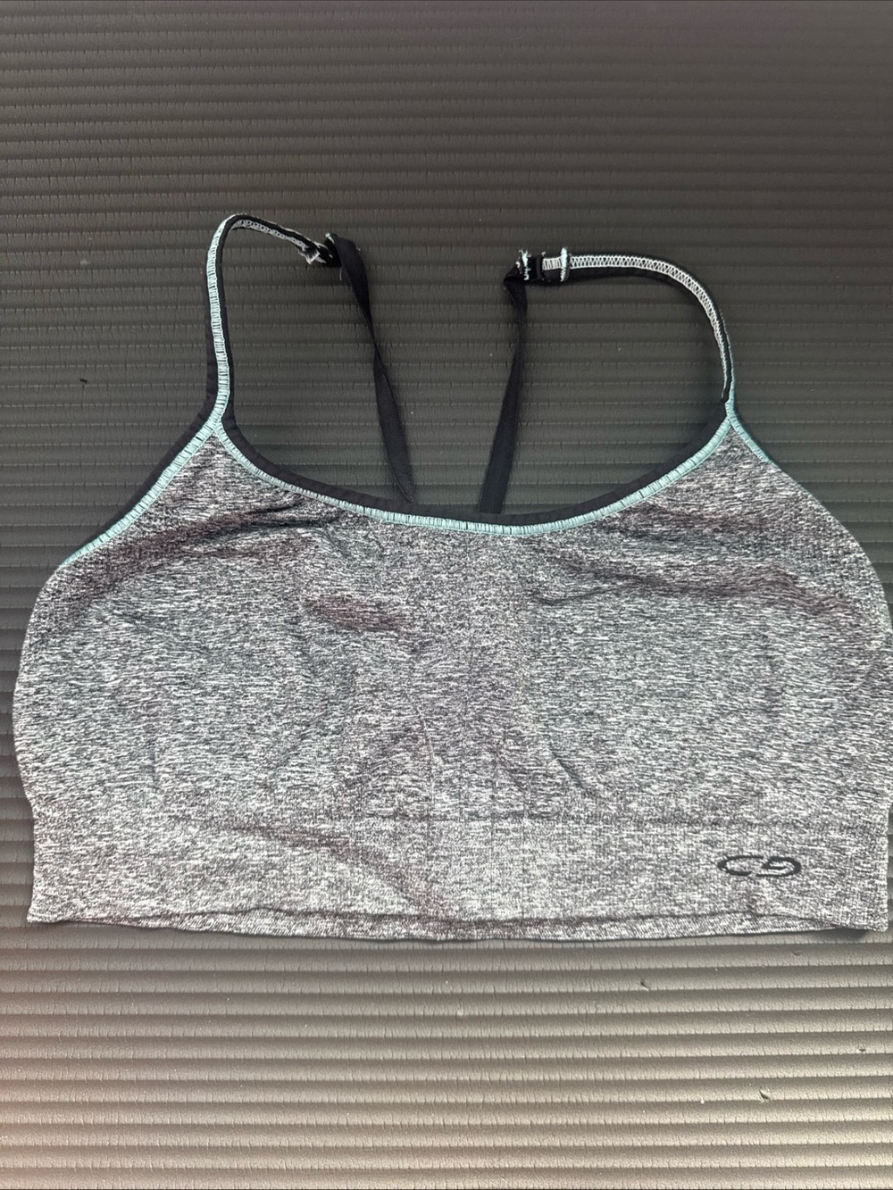 Champion Gray Sports Bralette with Mint Trim